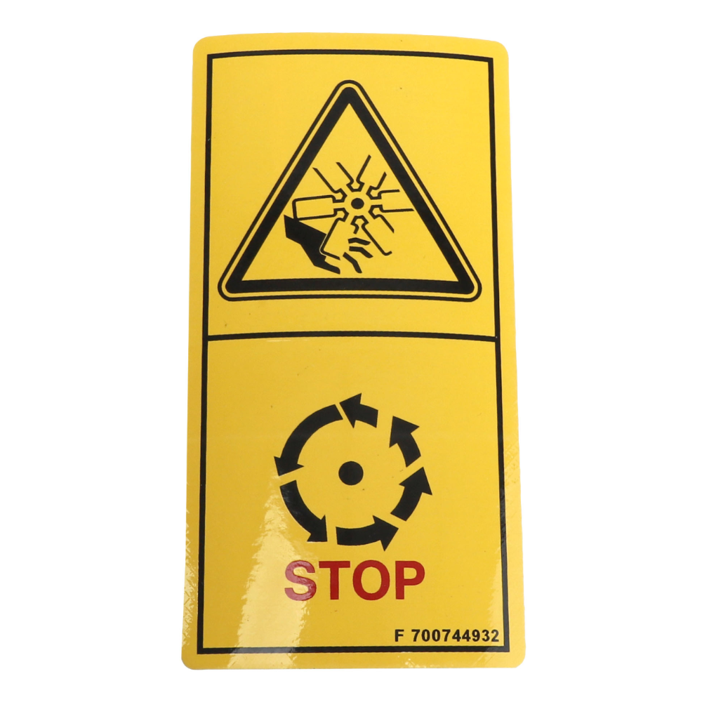 Наклейка, вращение лезвия против часовой стрелки